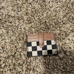 Checkered Black and Brown Women's Wallet